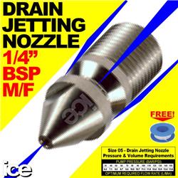 Pressure Washer Drain Cleaning & Jetting Nozzle 1/4