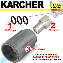 Karcher 2017-on Easy!Lock Easy!Force HDS High Pressure Nozzle and Retainer Set